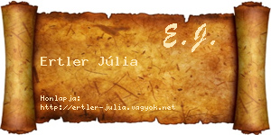 Ertler Júlia névjegykártya